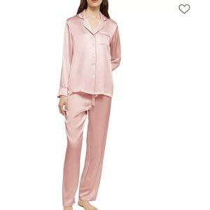 Ginia 100% Silk Pajamas / Pyjama Set. Bridal Rose color (blush) EC Size Medium
